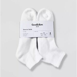 Goodfellow & Co Mens White Quarter Socks 6pk x 2 12 TOTAL Arch Support 6-12
